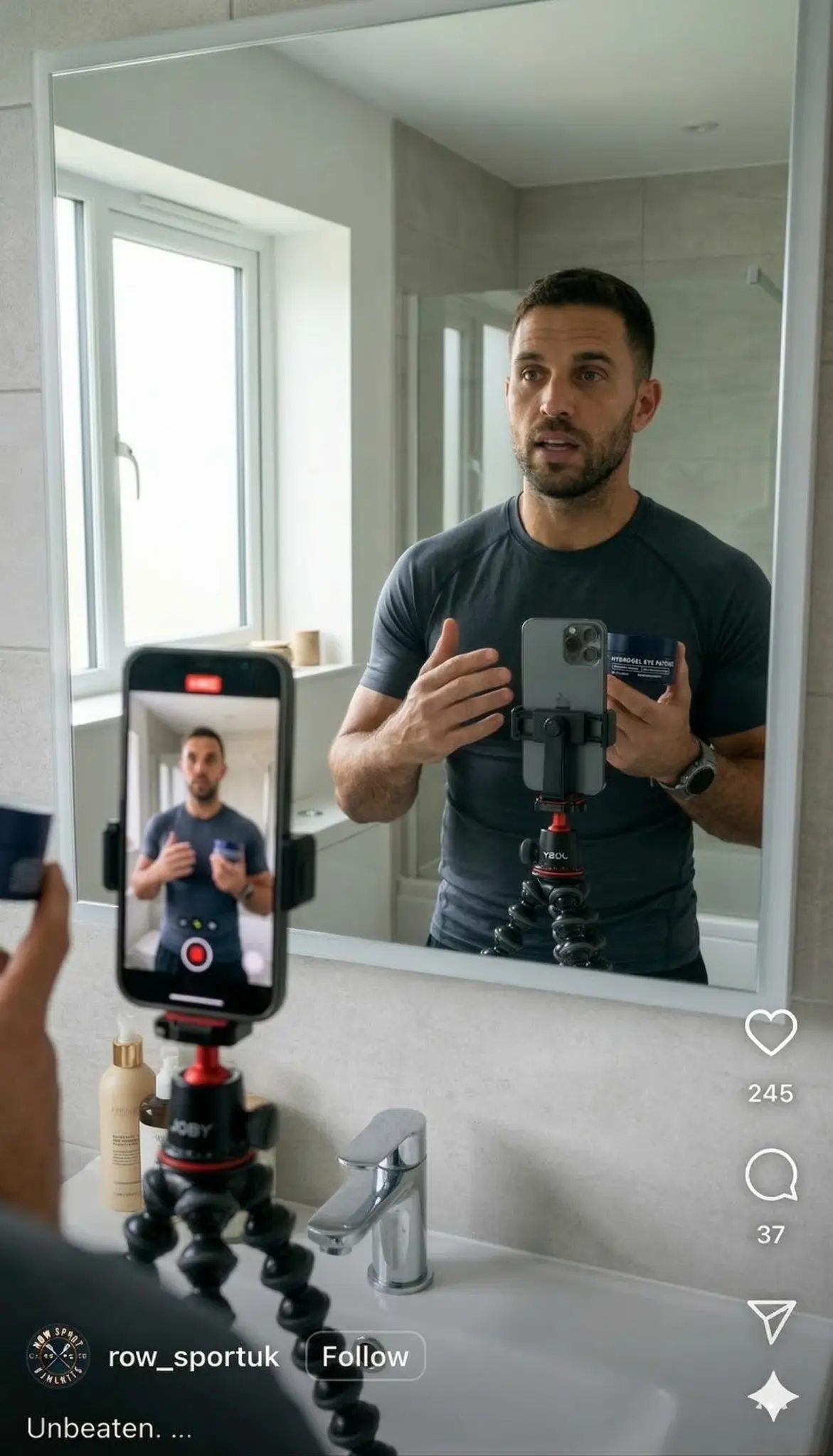 POV football creator content with product interaction